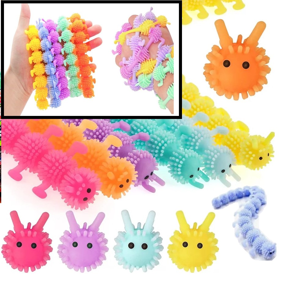 Squishy Ciempiés Ojitos Tpr Estirable mas de 120Cm 26Cm Antiestres Color Rosa