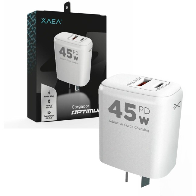 Cargador Cabezal Only Xaea Optimun 45W 9V Salida PD Hembra Tipo C + Hembra Usb