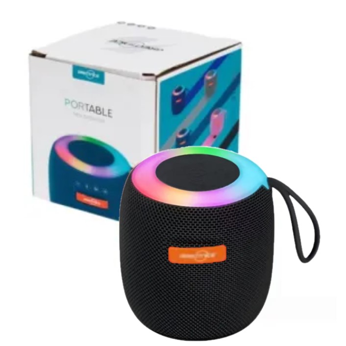 Parlante Bluetooth Potenciado Rgb On/Off Efectos + Entrada Usb, Micro Sd Radio Color Negro